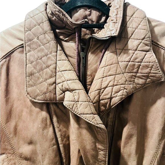 Adventure Bound Vintage Leather Brown Jacket Thinsulate 90's Size Large Casual - Picture 2 of 8